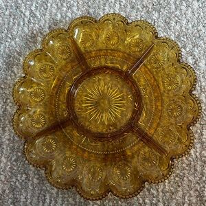 American Concorde Pattern Amber Glass